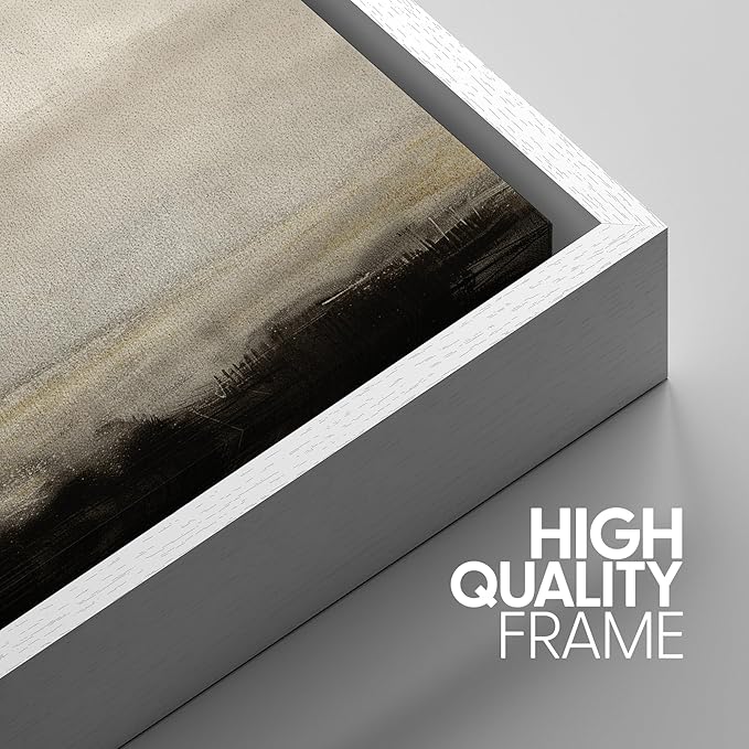 SIGNWIN Framed Canvas Print Wall Art Set Misty Horizons Tranquil Scenery in Monochrome Abstract Modern Art Bohemian Decorative for Living Room, Bedroom, Office - 24"x36"x3 White