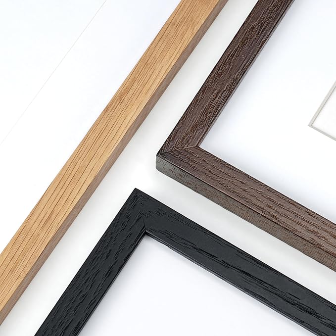 10x10 Picture Frame Set of 2, Solid Oak Wood Frame 10 x 10, 10 by 10 Wood Frames for Wall, 10x10 Picture Frame with Mat for 8x8, Square 10"x10" Photo Frames Real Glass, Natural Oak Color, 2 Pack