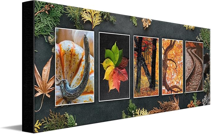 Personal-Prints AUTUMN Fall Nature Personal Name Art Gift | Autumn or Fall Decor Customized Gift (10"x30" Stretched Canvas)