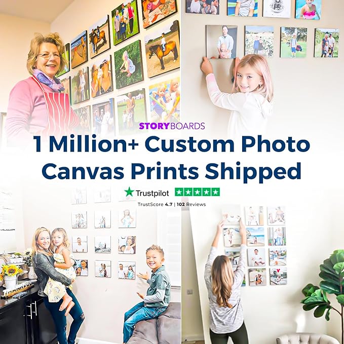 STORYLAB Storyboards Custom Canvas Prints with Your Photos, Peel & Stick No Damage Photo Prints, Custom Picture Canvas, Fotos Personalizadas Para Pared, Print Photos Custom Tiles (1 Board, 8''x8'')