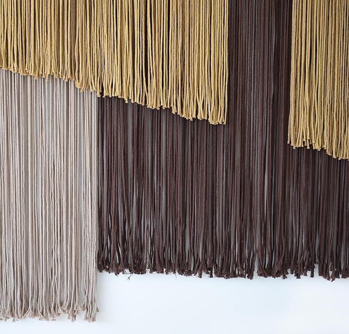 Large Macrame Wall Hanging 57" Wx43" L Dip-Dyed Fiber Wall Decor Bohemian Handmade Apartment Dorm Gallery Art Living Room Wedding Wall Art