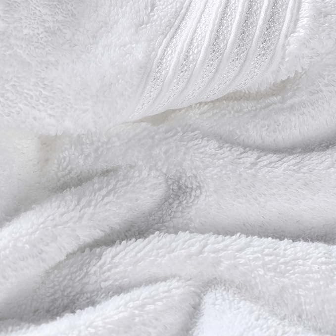 Superior Egyptian Cotton 8-Piece Towel Set, Assorted Towels for Home Bathroom, Guest Bath Decor Essentials, Includes 2 Bath, 4 Hand, 2 Face Towels/Washcloths, Quick Dry, Absorbent, White