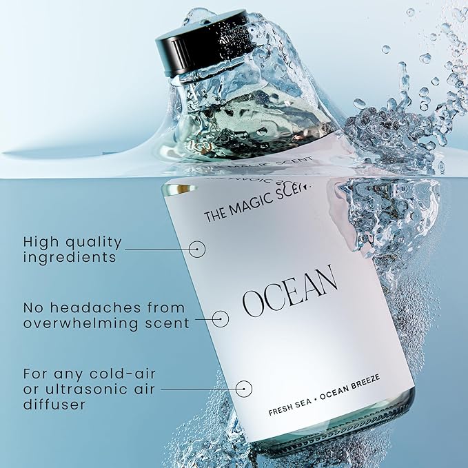 Ocean Diffuser Oil - Hotel & Home Luxury Scents Inspired by Bvlgari Resort, Bali - Oil Scents for Home Designed for Use in All Diffusers - 4 fl oz, 120 mL