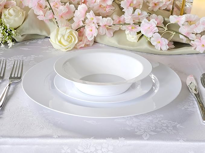 " OCCASIONS " 120 Plates Pack, Heavyweight Disposable Wedding Party Plastic Plates (6.25'' Dessert/Bread Plate, Plain White)