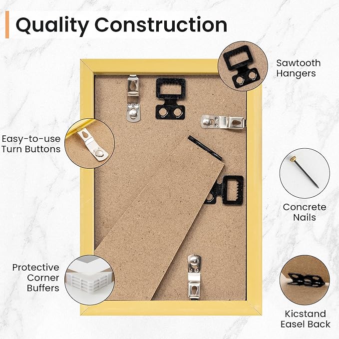 4x6 inch Picture Frame, 4x6 Photo Frames with 3.5x5 Removable Mat - High Definition Plexiglass - Vertical and Horizontal Display - Wall Hanging Frame - Walnut Color, 12 Pack