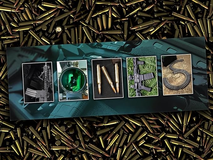 Personal Prints | Tactical Shooting Personalized Firearm Name Art Print | Customized Gift for the Gun or Second Amendment Enthusiast | Unique Photos to Spell Any Name | USA Made Sign Décor | (Modern