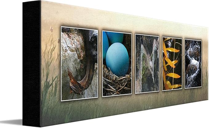 Personal-Prints NATURE or Wilderness Personal Name Art Gift | Spell a Name with Customized Nature Photography (6"x18" Stretched Canvas)