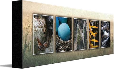 Personal-Prints NATURE or Wilderness Personal Name Art Gift | Spell a Name with Customized Nature Photography (6"x18" Stretched Canvas)