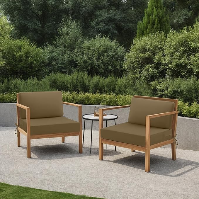 idee-home Outdoor Cushions for Patio Furniture, Outdoor Seat Cushion, Waterproof Hampton Bay Deep Seat Replacement Couch Chair Cushions for Garden Lawn Backyard Deck, 28.5 x 28.5