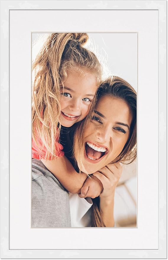 12x22 Frame with Mat - White 14x24 Frame Wood Made to Display Print or Poster Measuring 12 x 22 Inches with White Photo Mat