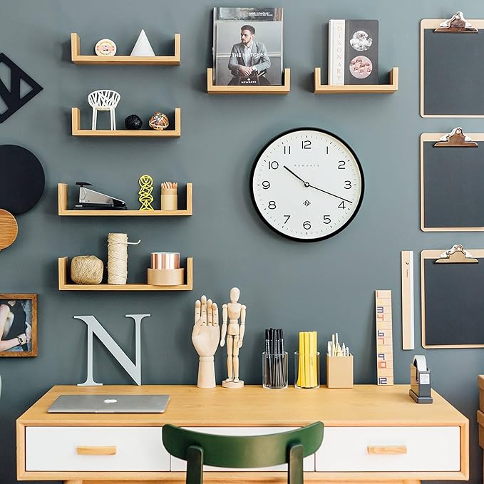 NEWGATE® Number Three Echo Wall Clock | Modern Round Clock | 14.5 inch | Black | Easy to Read Numbers | Ideal for Kitchen, Living Room or Office