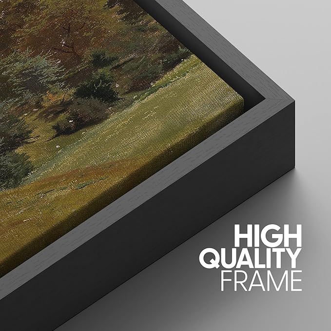 SIGNWIN Framed Canvas Print Wall Art Woodland Nursery Decor Set Storm Cloud Pastoral Farm Landscape Nature Abstract Fine Art Nordic for Living Room, Bedroom, Office - 16"x24"x3 Black