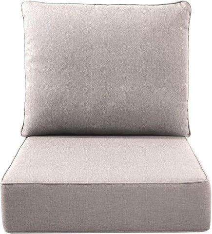 Luxury Outdoor Seat Cushion Set-22 x 22 x 6 Inch Outdoor Chair Cushions with Water Resistant & Removable Cover Outdoor Cushions for Patio Furniture Chair Sofa Couch-Beige