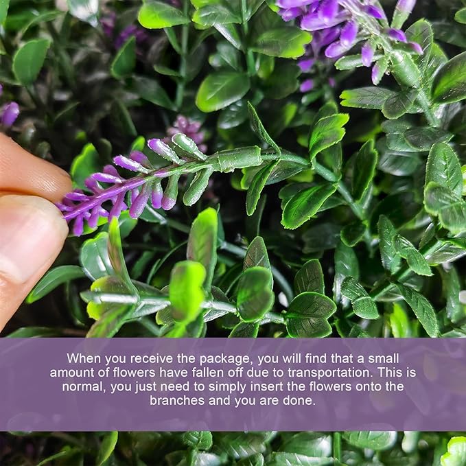 Set of 2 Pack Large Artificial Plants Lavender Topiary Ball Tree, 21" Tall Outdoor Simulated Potted Bushes UV Resistant, Faux Lavender Shrubs Suitable for Indoor, Front Porch, Home Garden Decor