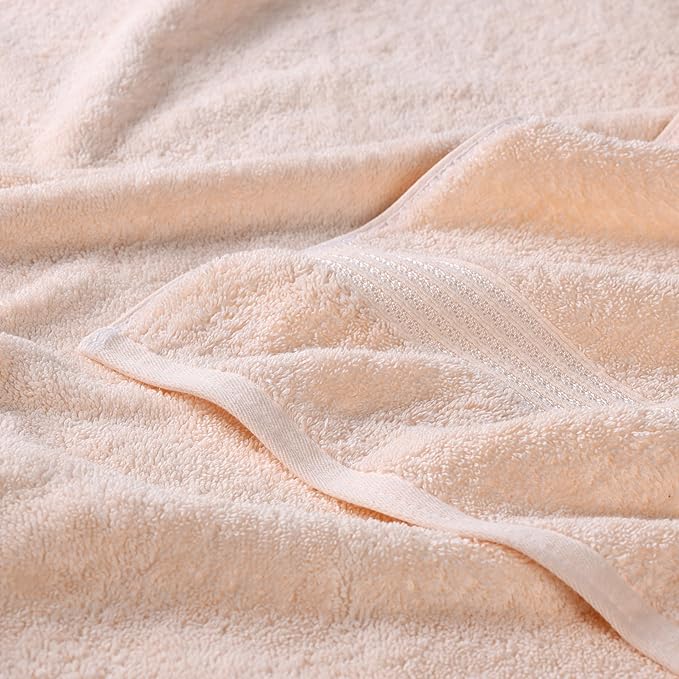 Superior Egyptian Cotton 8-Piece Towel Set, Assorted Towels for Home Bathroom, Guest Bath Decor Essentials, Includes 2 Bath, 4 Hand, 2 Face Towels/Washcloths, Quick Dry, Absorbent, Peach