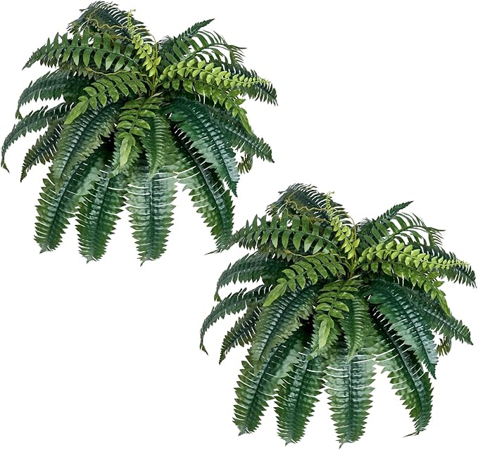 VEVOR Fake Ferns 2 Pcs, 39 Inch Artificial Boston Ferns Plants, Faux Fern with 35 Branches, Artificial Plants Large for Outdoors/Indoor Home, Office,Garden (Flowerpot Unincluded)