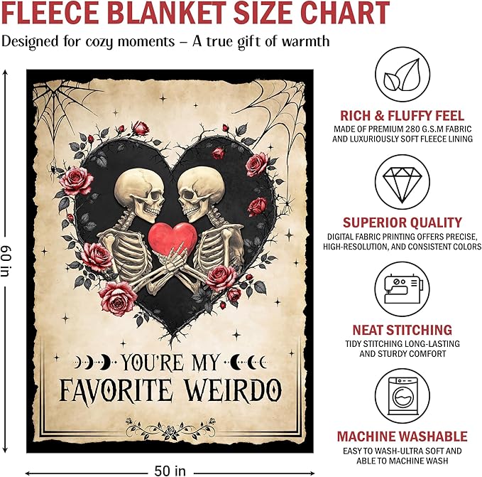 GEEMBI Anniversary Couples Gifts for Women Men - Fleece Throw Blanket for Couch Bed 50x60 in - Wedding Anniversary Halloween Christmas Birthday Gifts for Boyfriend Girlfriend Her Him Wife Husband
