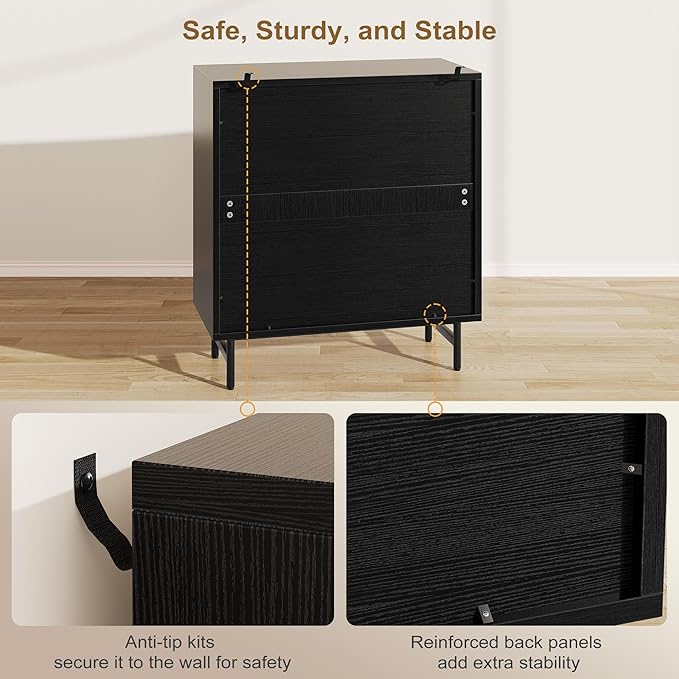 Sideboard Buffet Cabinet with Storage, Kitchen Storage Cabinet with Adjustable Shelf, 2-Door TV Console Table Accent Cabinet for Living Dining Room, Entryway, Hallway, Credenza, Coffee Liquor Bar