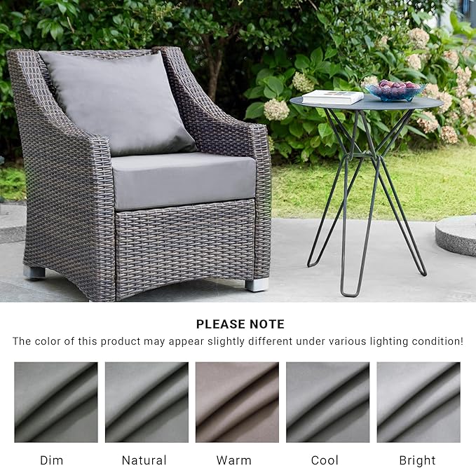 Outdoor Cushions for Patio Furniture,Outdoor Seat Cushion Set 24 x 24 x 5.75 Inch,Waterproof & Fade Resistant Outdoor Chair Cushions,Deep Patio Chair Cushion with Removable Cover,Light Grey
