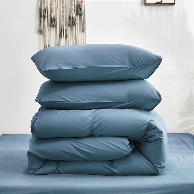 Luxlovery Blue King Size Comforter Set Lake Blue Bedding Set Women Men Quilt Blanket Soft Breathable Comfy Fluffy Lightweight 3 Piece Comforter Set King Size