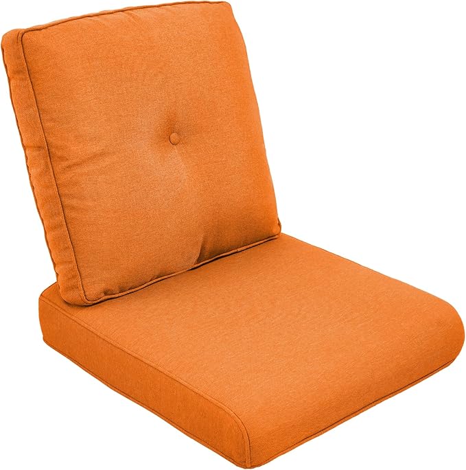Outdoor Chair Cushions-Patio Chair Cushions Set with Removable Cover 22 X 25 Inch Outdoor Cushions for Patio Furniture Chair Sofa Couch-Orange