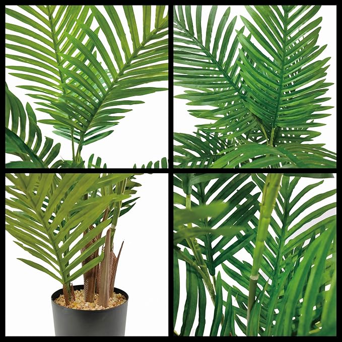 Artificial Aproximately 36" Areca Palm Tree, Faux Palm Tree Pot, Artificial Palm Trees for Home, Office, Living Room, Kitchen, Bedroom, Balcony Decor, Indoor Outdoor Perfect Housewarming Gift.