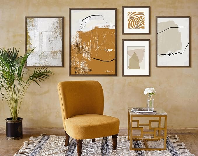 Yaetm 16x20 Picture Frame with Mat for 11x14 - Solid Walnut Wood 16 x 20 Frame for Poster & Art Print, Lightweight, Horizontal and Vertical Wall Hanging for Photo Gallery (3 Pack, Walnut)