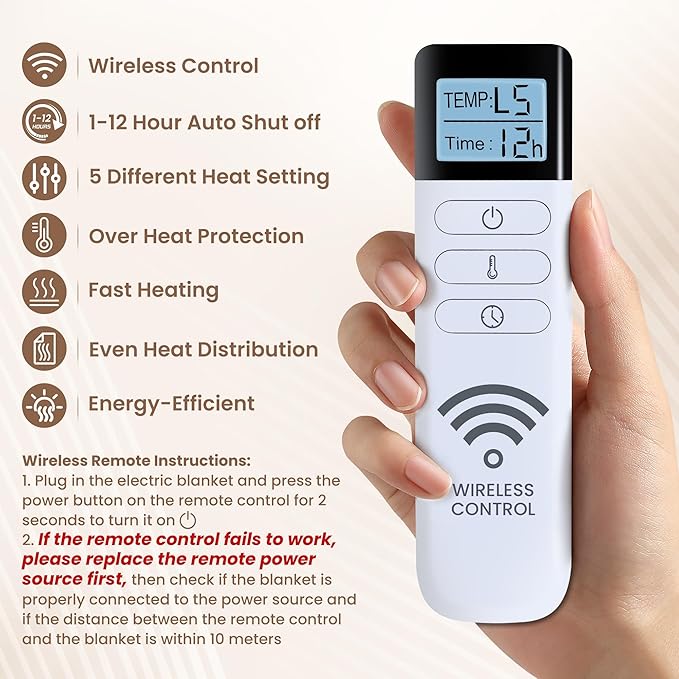 Heated Blanket Electric Blanket 50"x60", Soft Flannel Sherpa Electric Throw with 5 Heating Level & 1-12 Hour Auto Off, Heated Throw with Overheating Protection, Machine Washable (Beige)