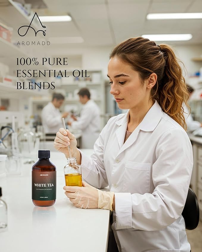 Aromadd Hotel Scents Diffuser Oil White Tea, Luxury Essential Oils for Waterless Diffuser, Aromatherapy Hotel Diffuser Oil for Home & Office, Long-Lasting Air Freshener - 6.76 fl oz (200 mL)