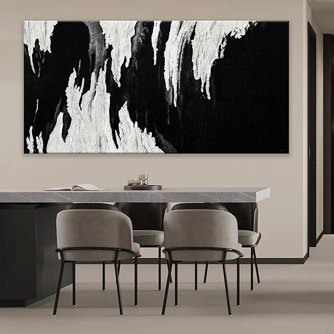 TAIJXAGSG Large Abstract Wall Art Canvas Art Wall Decor Black And White Wall Art Canvas Picture Painting Artwork For Bedroom Dinning Room Canvas Art Modern Home Wall Decor 29 x 58 In