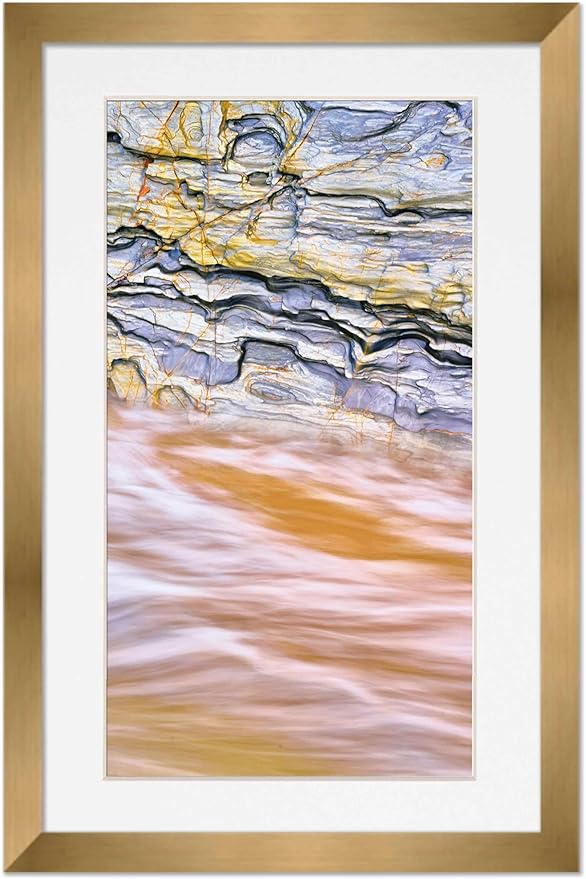 11.5x17 Frame with Mat - Bronze 14x19 Frame Wood Made to Display Print or Poster Measuring 11.5 x 17 Inches with White Photo Mat