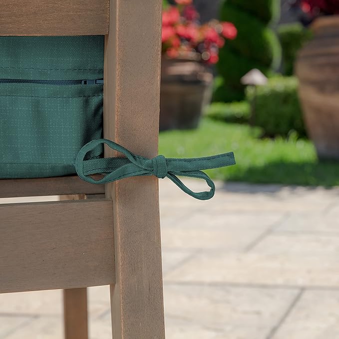 Arden Outdoor Deep Seat Cushion Set, 24 in x 24 in, Weather-Proof, Rain-Proof, Fade Resistant Patio Cushion for Chair, Sofa, and Couch Peacock Blue Green Texture