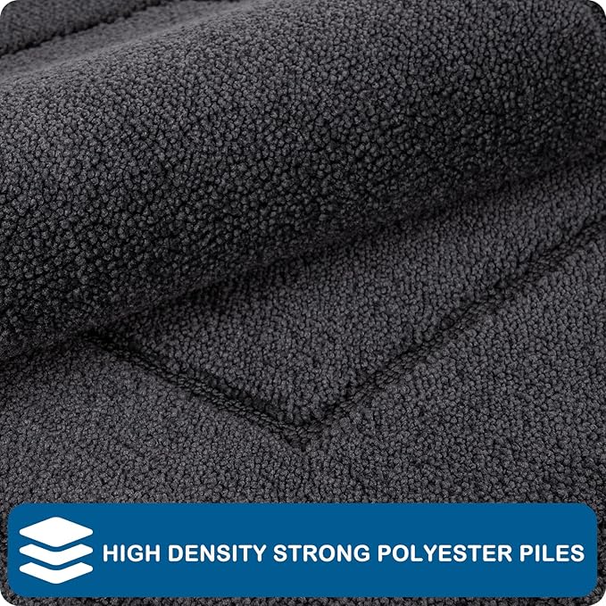 PURRUGS Machine Washable Kitchen Runner Rug 32" x 70", Non-Slip/Skid Hallway Runner Rug, Super Absorbent Soft Area Rug for Kitchen, Hallway & Laundry, Rolled Packaging, Charcoal
