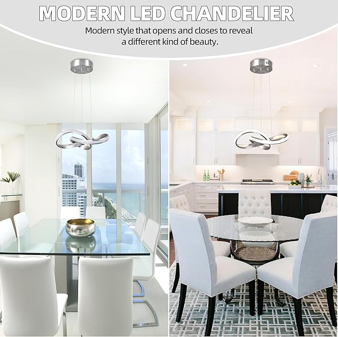 Modern LED Pendant Light Fixture Contemporary Round Ring Chandelier Nickel with 4500K and 59in Height Adjustable Hanging Lamp for Kitchen Island Hallway Foyer Closet Corridor
