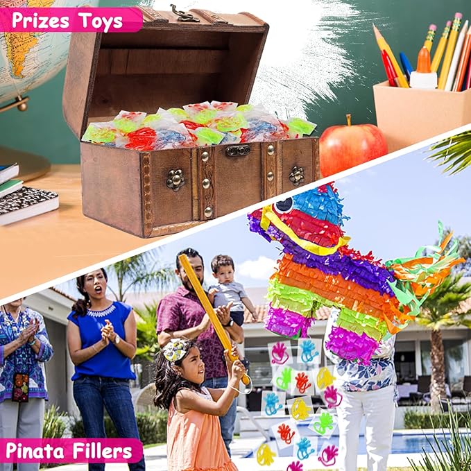 100PCS Glitter Sticky Hands Party Favors for Kids 4-8 8-12 Birthday Supplies Halloween Goodie Bag Stuffers Classroom Treasure Box Carnival Prizes Bulk Treat Trinkets Pinata Stuff Mini Stretchy Toys
