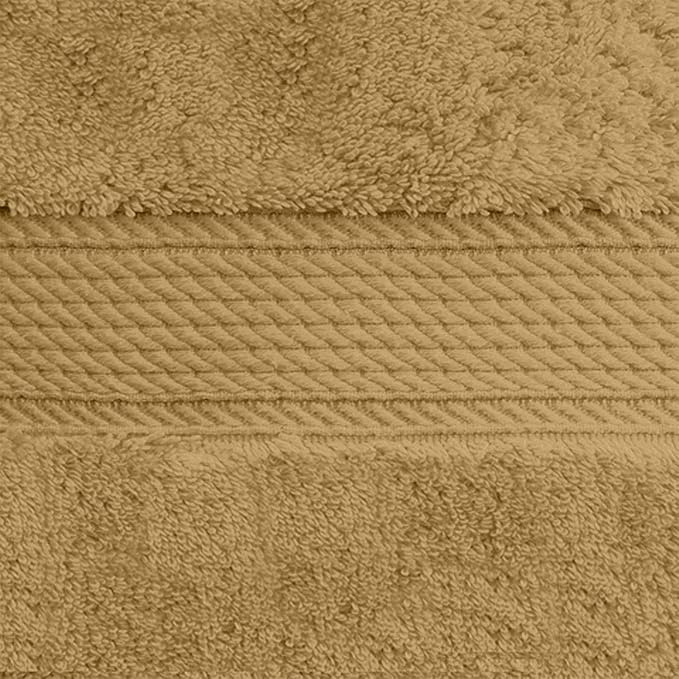 BLUENILEMILLS BNM Egyptian Cotton 4-Piece Towel Set, Includes 4 Hand Towels, Attached Loop for Easy Hanging and Storage, Hotel Quality, Perfect for Bathroom, Gym, Shower Space, or Spa, Toast