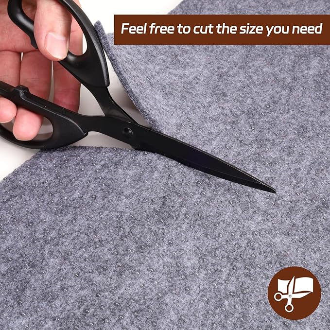 Non-Slip Rug Pad, 6x9 Ft Extra Large Felt Area Rug Cushioned Non Skid Carpet Pads, Felt Rug Pad for Under Hardwood Floors, Thick Non-Slip Rug Pads for All Floors, Keep Rug Soft and Safe
