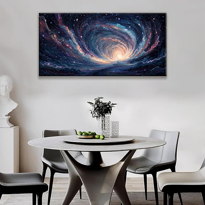 Blue Starry Sky Tunnel Art Prints Room Wall Decor Artwork Modern Bedroom Wall Art Decor Prints For Living Room Abstract Wall Art Kitchen Office 24x48 Inch