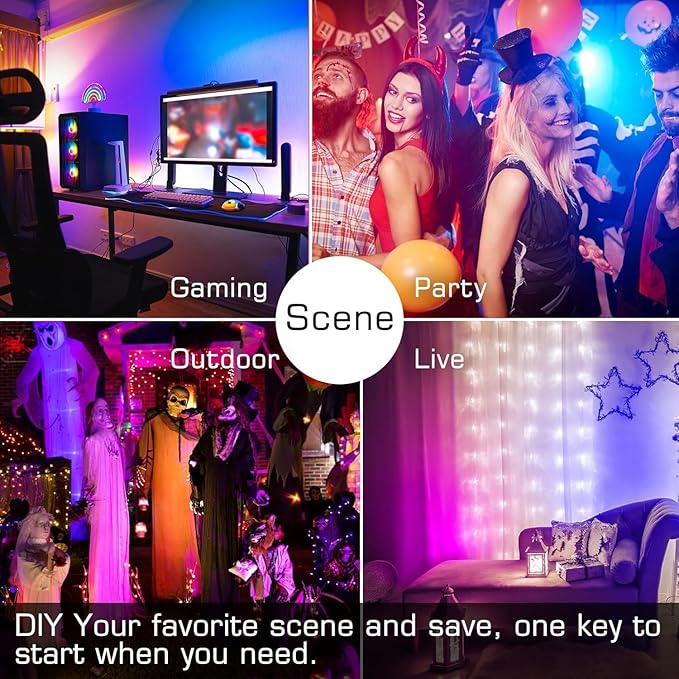 LED Flood Lights RGB Color Changing 300W Equivalent Outdoor, 30W Bluetooth Smart RGB Floodlight APP Control, IP66 Waterproof, Timing, 2700K&16 Million Colors 23 Modes for Garden Stage Lighting
