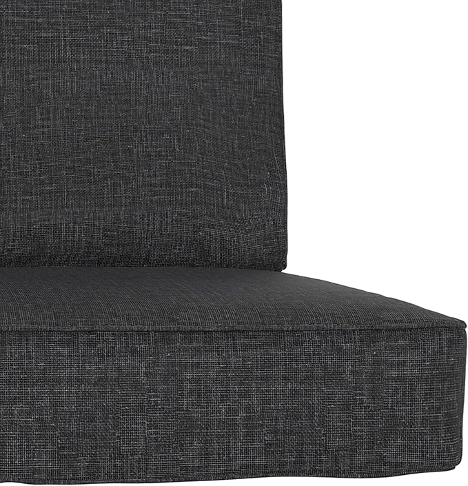 UIXE 24.5" Deep Seat Outdoor Cushion Set with Back Pads, Patio Furniture Cushions, Sectional Sofa Bistro Chair Cushion - Dark Gray, Set of 4