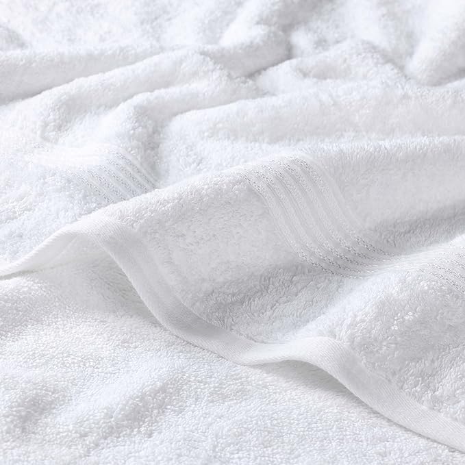 Superior Egyptian Cotton 8-Piece Towel Set, Assorted Towels for Home Bathroom, Guest Bath Decor Essentials, Includes 2 Bath, 4 Hand, 2 Face Towels/Washcloths, Quick Dry, Absorbent, White