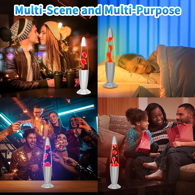 Liquid Motion Lamps with Remote, 17 Colors Changing Night Light 13.5 Inch RGB LED Table Lamp Relaxing for Kids Adults, LED Night Lights Lamp for Home Decor Christmas,Party,Pink Wax