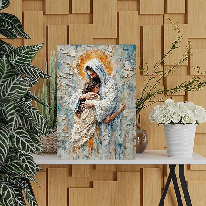 Christian Wall Art Print, Religious Scripture Biblical Decor, Faith-Based Inspirational Landscape with Cross, Digital Printed Canvas Poster for Church, Home Chapel, Prayer Room Decor