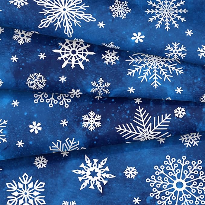 Bedorm Blue Snowflake Comforter Merry Christmas Bedding Set Xmas Holiday Theme Blue White Winter Bedding Happy New Year Quilt Comforter Set