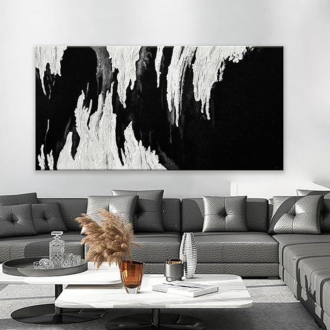 TAIJXAGSG Large Abstract Wall Art Canvas Art Wall Decor Black And White Wall Art Canvas Picture Painting Artwork For Bedroom Dinning Room Canvas Art Modern Home Wall Decor 29 x 58 In