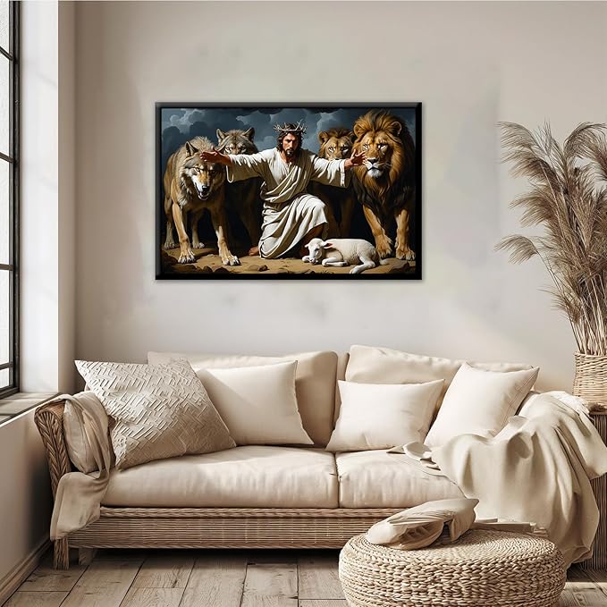 Christian Wall Art Print, Religious Scripture Biblical Decor, Faith-Based Inspirational Landscape with Cross, Digital Printed Canvas Poster for Church, Home Chapel, Prayer Room Decor