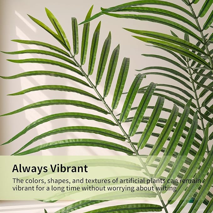 Artificial Palm Tree 5ft Tall Fake Palm Tree Indoor Decor Faux Tropical Areca Floor Plant in Pot, Artificial Silk Plant for Home Office Living Room Decor Indoor