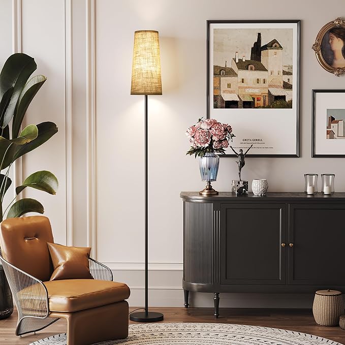 SUNMORY Floor Lamps for Living Room/Bedroom/Office, Standing Lamp with LED Bulb, 3 Color Temperature Tall Lamp, Suitable for Modern/Boho/Farmhouse and Other Home Decor Styles, Black Corner Floor Lamp