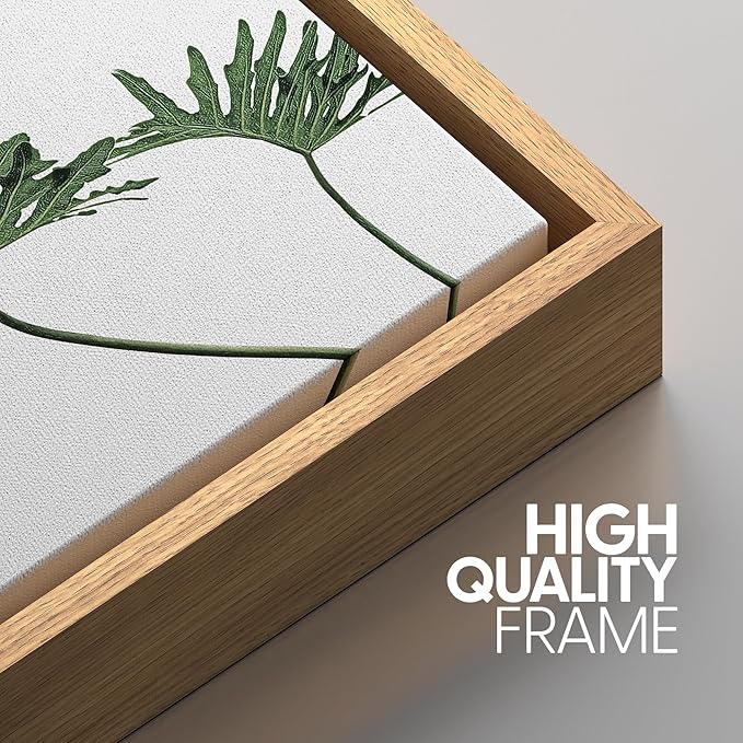 SIGNWIN Framed Wall Art Print Set Trio of Jungle Palms & Snake Succulents Floral Plants Photography Modern Art Minimalist Black and White for Living Room, Bedroom, Office - 24"x36"x3 Natural