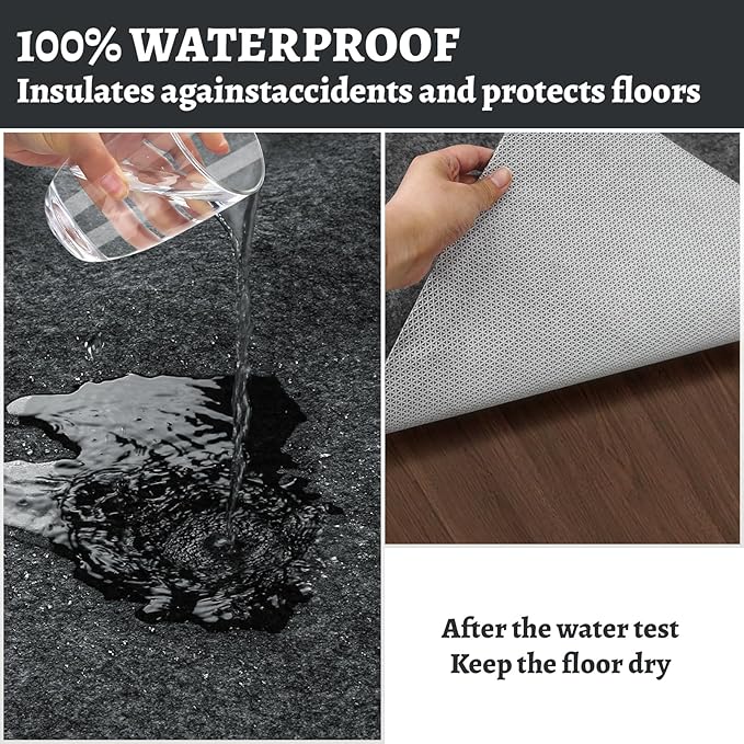 100% Waterproof Rug pad, 6x9 ft Area Rug Non-Slip Rug Pads, Carpet Pads for All Floors and finishes, Felt pad for Hardwood Floors, Keep Carpets in Place Soft and Secure